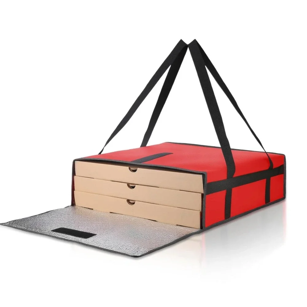 Set of 2 Insulated Delivery Bags Hot Food Pizza Tote Straps Zipper new Used